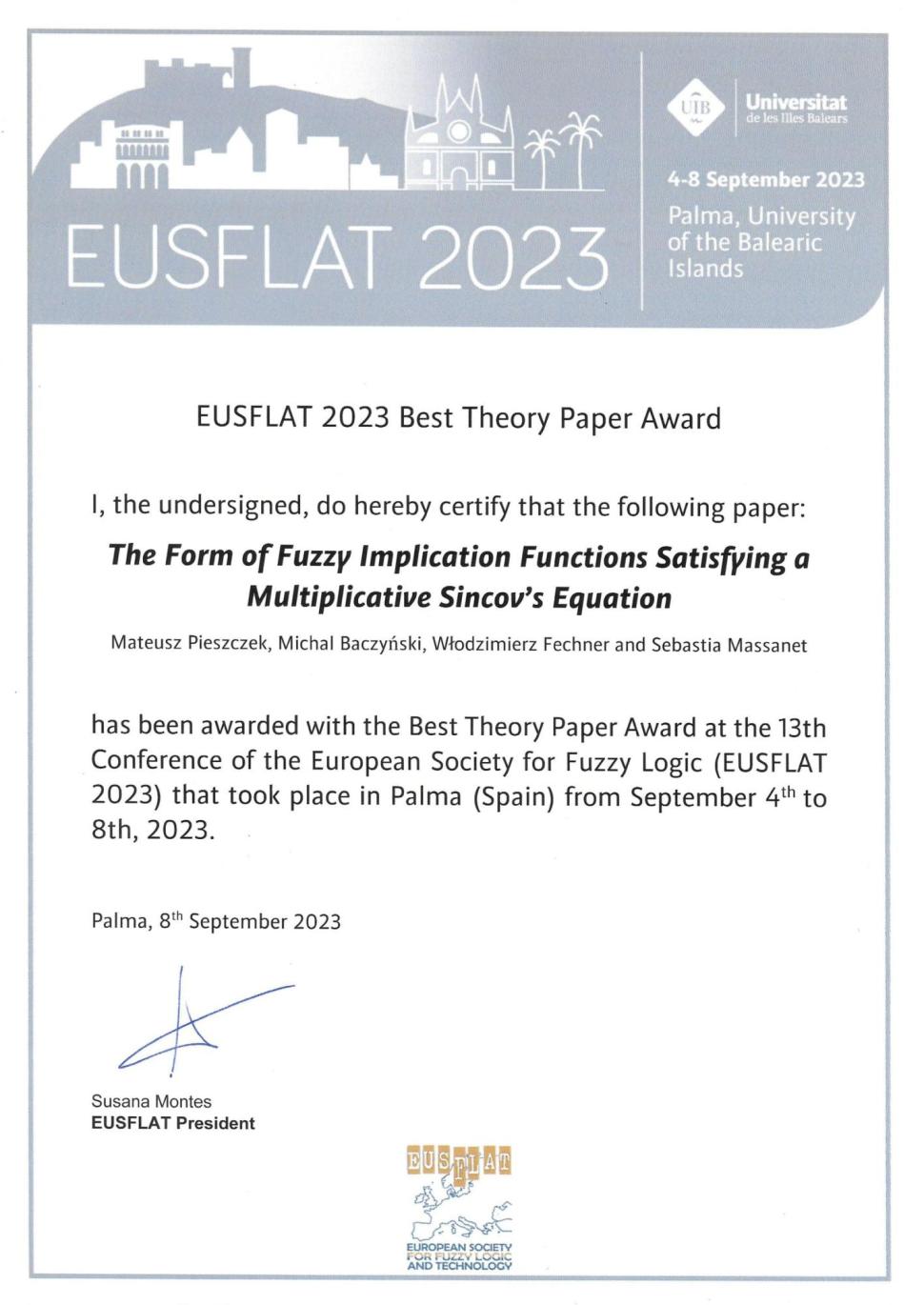 Dyplom EUSFLAT